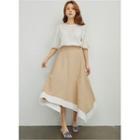 Round-neck Puff-sleeve Top Ivory - One Size