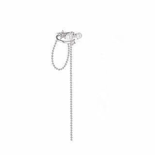 Rhinestone Star Ear Cuff Single - Silver - One Size