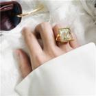 Square Shell Alloy Ring Type A - Square - Gold - One Size