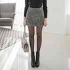 Wool Blend Tweed Mini Skirt