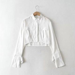 Flared-cuff Cropped Shirt