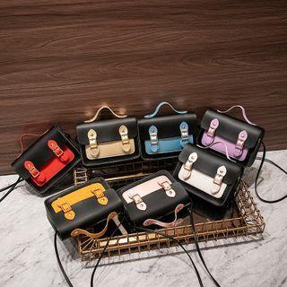 Two-tone Faux Leather Crossbody Satchel