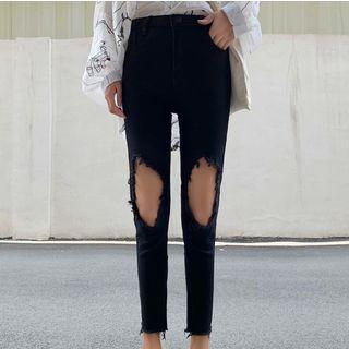 High Waist Ripped Pants