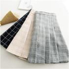 Half-pleat Check Mini Skirt