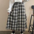 Plaid Maxi Skirt As Shown In Figure - One Size