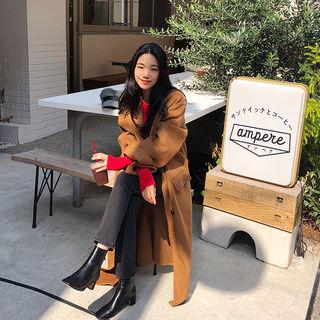 Double-breasted Long Wool Coat