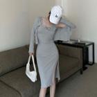 Cropped Open-front Cardigan / Mini Bodycon Tank Dress