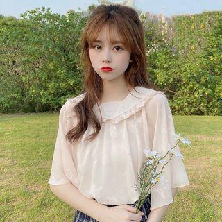Sailor Collar Flared-sleeve Blouse