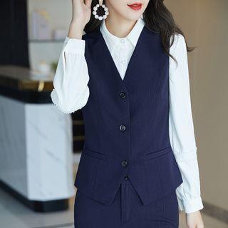 Single-breasted Vest / Mini Skirt / Dress Pants / Shirt / Set