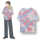 Tie-dyed Elbow-sleeve T-shirt As Shown In Figure - One Size