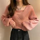 Mock Two Piece Knitted Plain Sweater