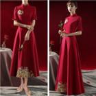 Traditional Chinese Short-sleeve A-line Evening Dress / Gown