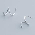 925 Sterling Silver Spiral Earring 1 Pair - S925 Sterling Silver - Silver - One Size