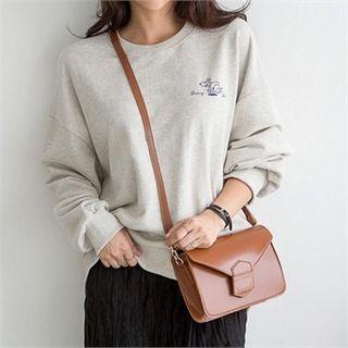 Printed Fleece Lined Loose-fit Sweatshirt