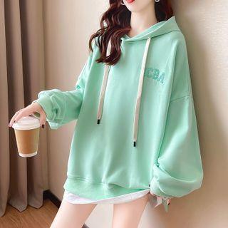 Letter Embroidered Sequined Hoodie
