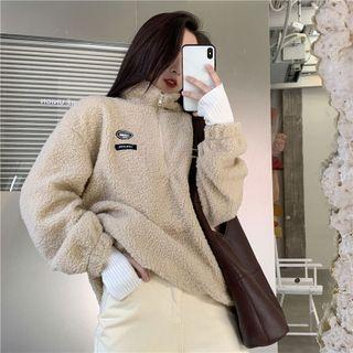 Long Sleeve Turtleneck Applique Lambswool Jacket
