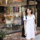 Short-sleeve Contrast-trim Polo Dress