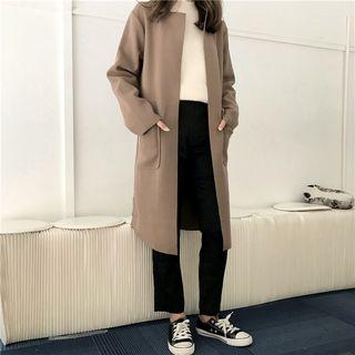 Long-sleeve Plain Woolen Cardigan