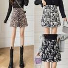 Print High Waist A-line Skirt