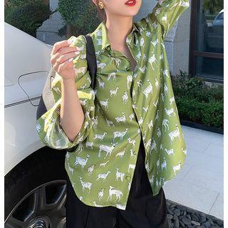Long-sleeve Printed Loose Fit Shirt