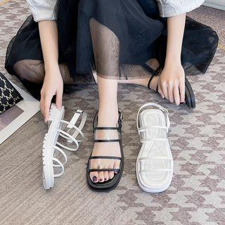 Platform Pvc Panel Sandals