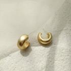 Matte Alloy Open Hoop Earring 1 Pair - 925 Silver - Stud Earrings - One Size