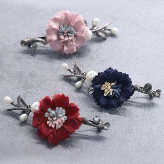 Faux Pearl Flower & Branches Hair Clip