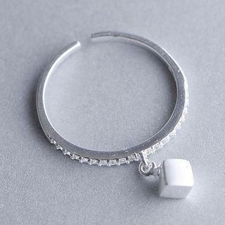 Sterling Silver Cubic Drop Ring