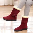 Bow-accent Mid-calf Snow Boots