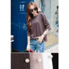 3/4-sleeve Faux-pearl Top
