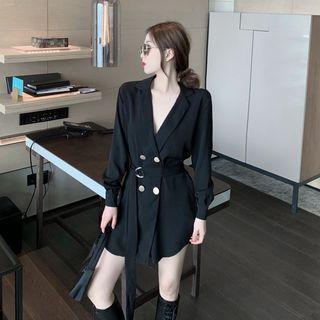 Long-sleeve Loose Blazer With Sash