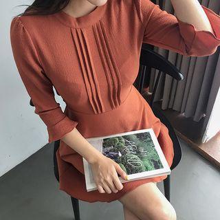 Pintuck-front A-line Mini Dress