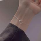 Flower Hoop Sterling Silver Bracelet 1 Pc - Silver - One Size