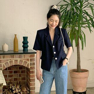 Short-sleeve Structured Blazer