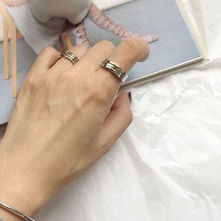 925 Sterling Silver Movable Layered Open Ring