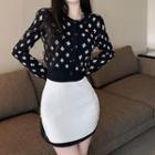 Patterned Cardigan / Camisole Top / Pencil Skirt / Set