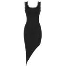 Chain Asymmetrical Hem Midi Bodycon Dress