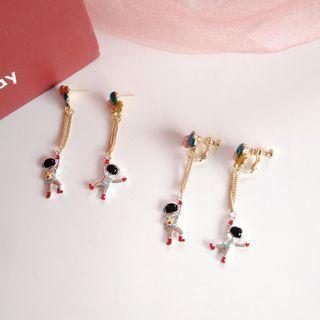 Astronaut & Balloon Dangle Earring / Clip-on Earring