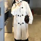 Furry Toggle Coat White - One Size