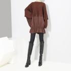 Paneled Oversized Sweater Brown - One Size