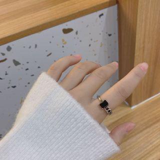 Rhinestone Alloy Earring 1 Piece - Ring - Silver - One Size