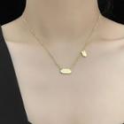 Stainless Steel Tag Pendant Necklace Gold - One Size