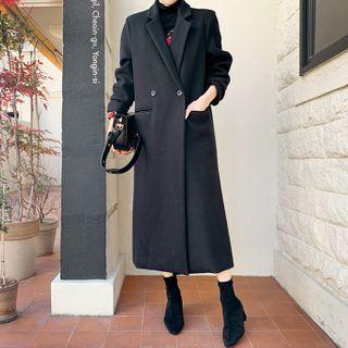 Double-breasted Woolen Maxi Coat