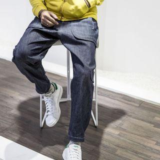 Button-hem Slim-fit Pants