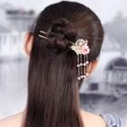 Retro Gemstone Flower Fringed Hair Stick As Shown In Figure - One Size