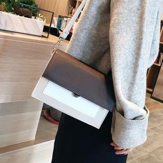Color Block Crossbody Bag Khaki - One Size