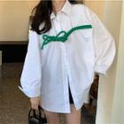 Bow-accent Oversized Shirt