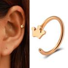 Crown Alloy Cuff Earring 01 - 1 Pc - Rose Gold - One Size