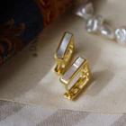 Shell Alloy Square Earring 1 Pair - Gold - One Size