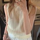 Round Neck Cable Knit Tank Top